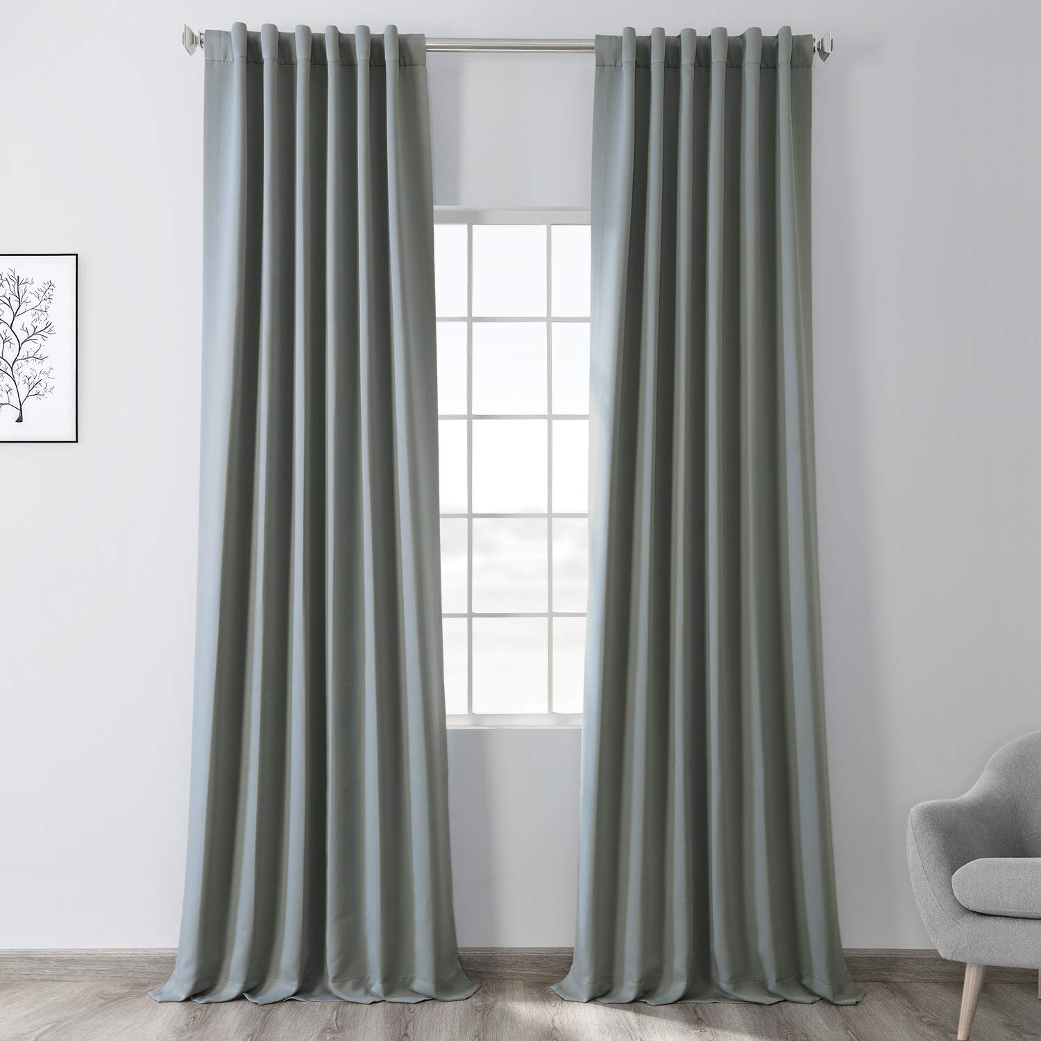 HPD Half Price Drapes Room Darkening Curtains 84 Inches Long for Bedroom & Living Room (1 Panel), 50 X 84, Blue Fir — image 1