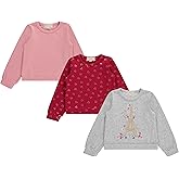 BTween Girls 3 Piece CrewithNeck Fleece Sweatshirt Set Long Sleeve Cotton Blend Pullover, Soft and Comfortable, Sizes 4-12
