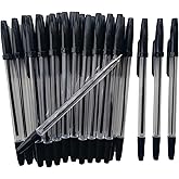 Twokiln 25 Pcs Ballpoint Pens Bulk,Ball Point Pen 1.0 mm Medium Point-Black Ink,Smooth Writing,Black Ball Point Pen Office Pens,School Hotel Office Supplies. (black pen 25)