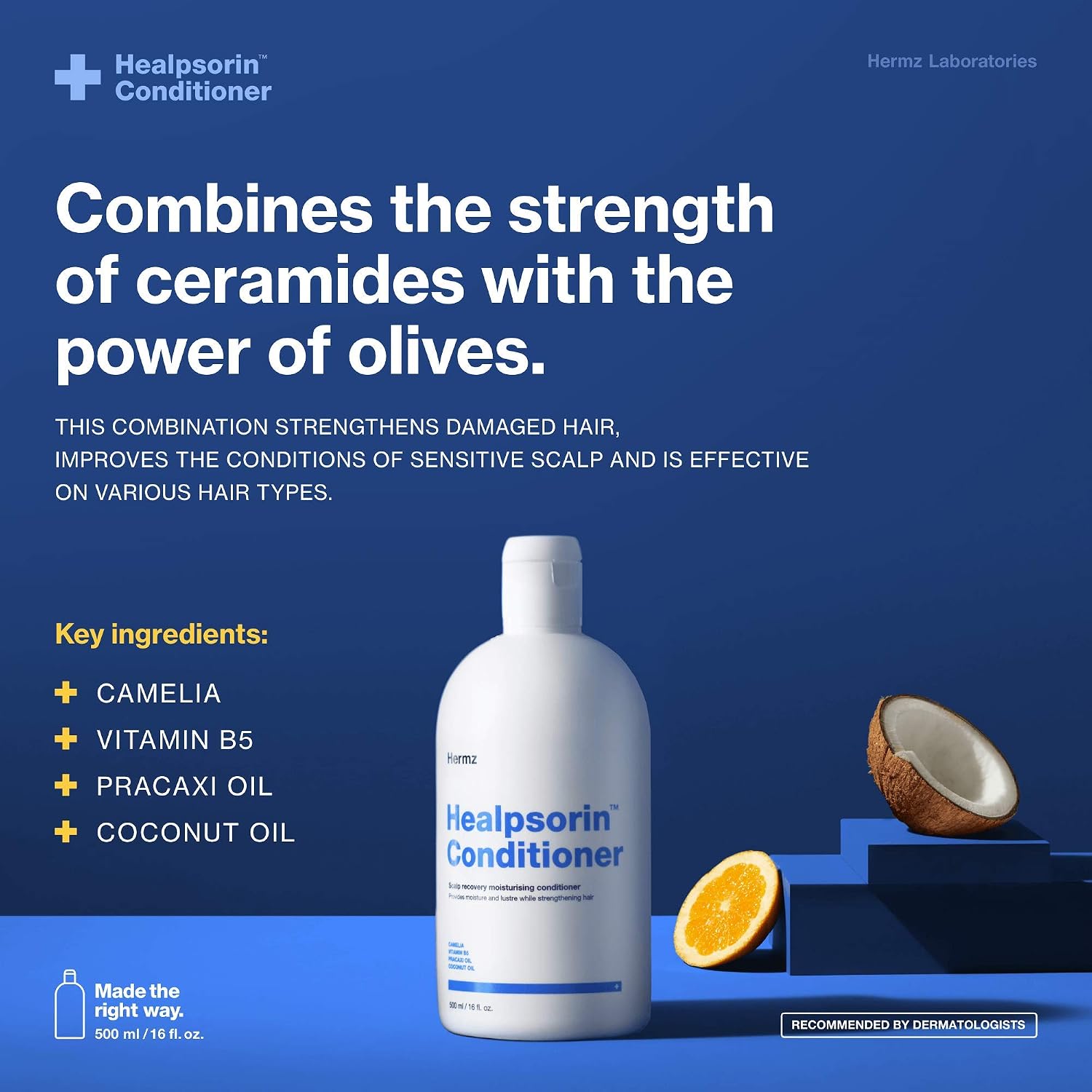 Healpsorin Healthy Hair Psoriasis Conditioner for Dry Scalp - Camellia Oil, Arginine, Coconut Oil & Vitamin B5 - Relieves Dandruff & Seborrheic Dermatitis Symptoms for Shiny, Flake-Free Hair - Image 4