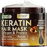 Keratin Hair Mask for Dry, Damaged or Long Hair - Deep Conditioner Masque with Protein, Coconut, Jojoba & Avocado Oil – Collagen Treatment for Hair Growth & Hydration, Split Ends Repair, Color-Safe