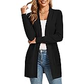 CFLHN Women's Cardigan Sweaters Long Sleeve Soft Open Front Knit Cardigan with Pockets