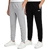 DKNY Boys Sweatpants - 2 Pack Active Performance Soft Fleece Boys Joggers Athletic Pants with Elastic Waistband and Pockets