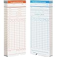 Volcora 100 Pack Time Cards for Employees 2 Sided 7.4 x 3.4" Sprint for Volcora Time Clock, Timecards Monthly for Time Recorder, Overtime and Total Hours Included