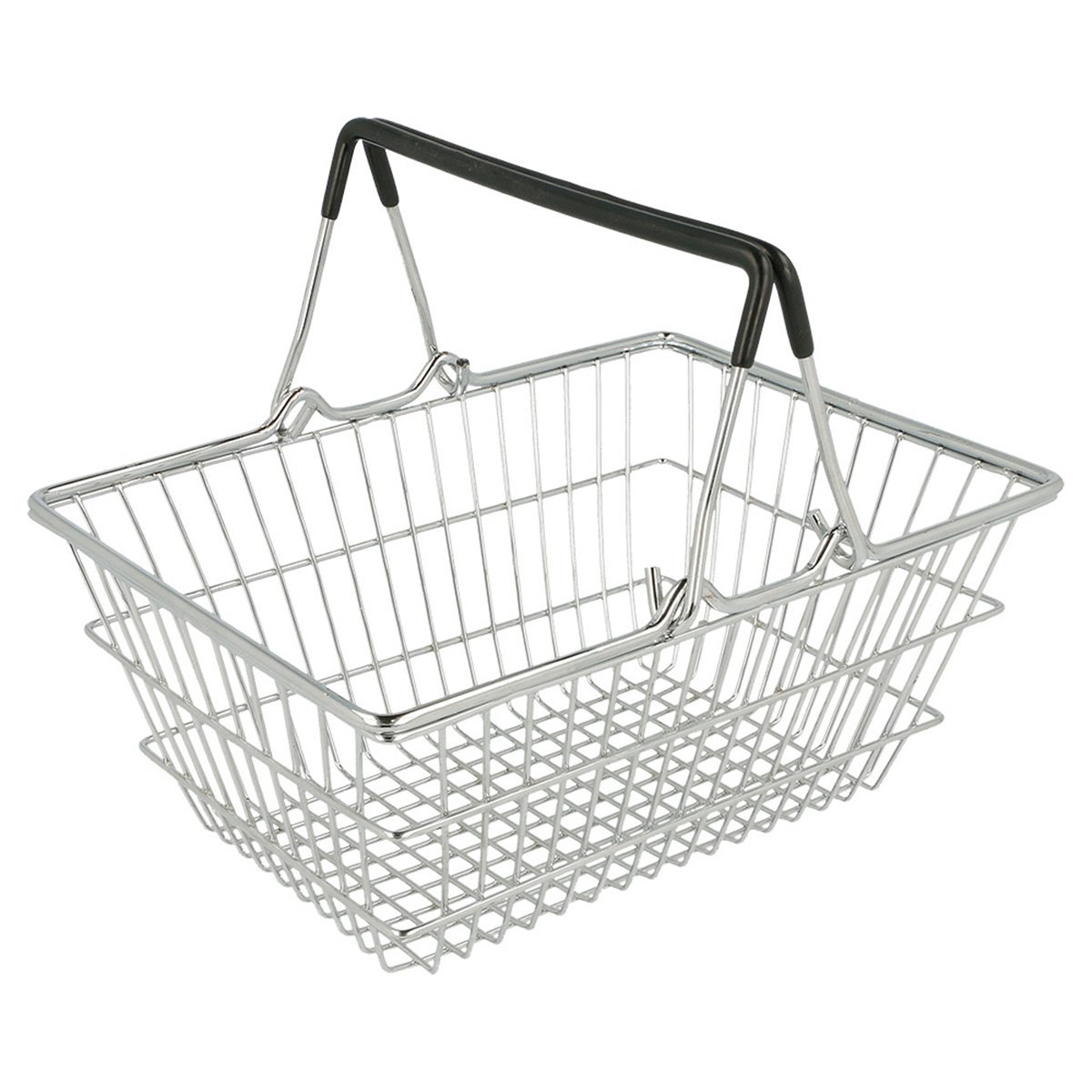 Garcia de Pou Mini Shopping Basket in Box, Steel, Chroming, 18.5 x 13.5 x 9 cm