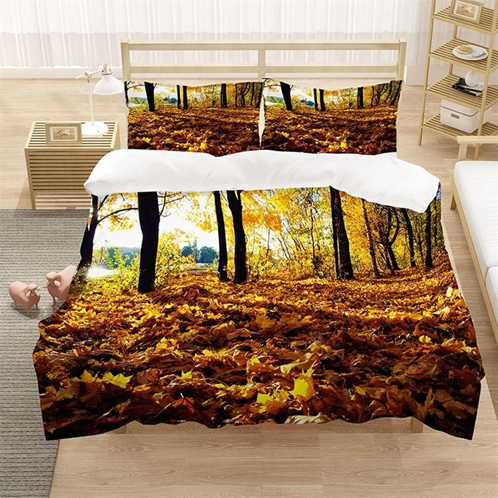 Bedding Duvet Cover Sets Fall Duvet Cover Set Pathway Covered With