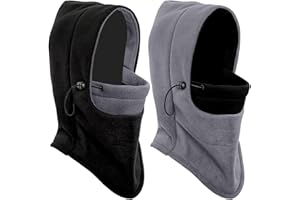 LCZTN 2 Pack Balaclava Ski Mask,Winter Warm Fleece Hat for Cold Weather,Windproof Neck Warmer Snow Gear for Men & Women