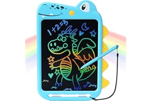 ScriMemo Dinosaur Toy for 3 4 5 6 Year Old Boy Gifts, LCD Writing Tablet 10 inch Portable Erasable Drawing Board, Educational Learning Trave Toy Gifts for 3 4 5 6 7 Years Old Boys Girls (Blue)