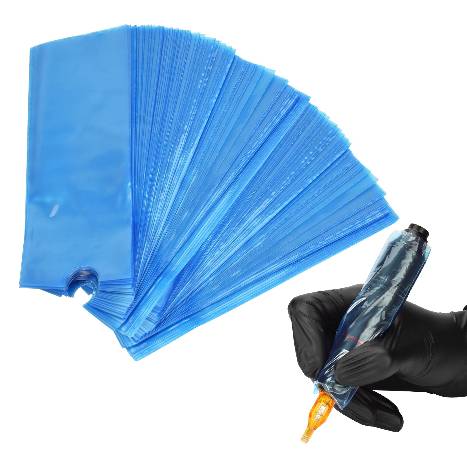 BAMTTOO 200pcs Tattoo Pen Machine Covers Disposable Cartridge Machine Covers 1.77''x4.72" Pen Bags for Tattoo Supplies Tattoo Machine Gun Accessories (200pcs Pen Bags)