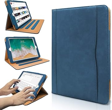 Amazon 新しい Ipad 9 7 18 17 ケース Ipad 第6世代 Ipad 第5世代 カバーipad Air Air 2 ケース 高級puレザー製 オートスリープ機能 カードポケット付き 角度調整可 手帳型 全面保護 18 17春発売 New Ipad 9 7インチ Ipad Air Air 2専用 スマートケース 海軍