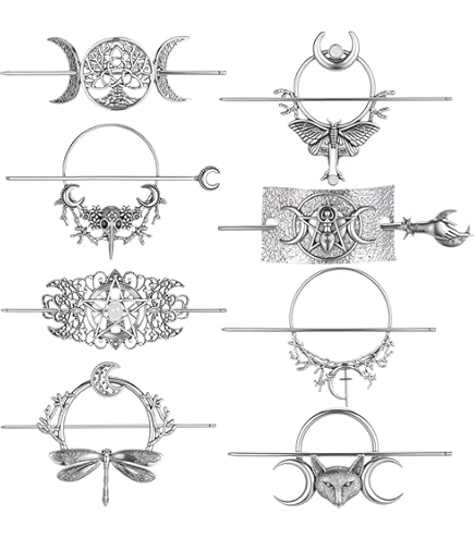Amazon.com : Gothic Moth Hair Clip Vintage Silver Metal  display picture 1