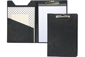 Samsill Value Padfolio with Clipboard and Letter-Size Writing Pad, Black, 9.25 x 13 Inch