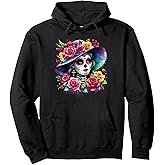 De Los Muertos La Catrina Day of the Dead Sugar Skull Women Pullover Hoodie