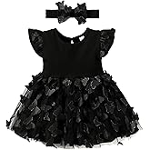 LYSMuch Baby Girl Butterfly Dress Baby Princess Short Sleeve Party Dress