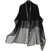 Isurrender Silk Wool Feeling Shiny Scarf Wrap Women Elegant Shawl for Evening Dresses Scarf Flower silk Pashmina Shawl