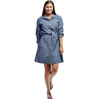 Levi's Women's Ellie Denim Dress - Long Sleeve Button Front, Darted Waist, Plus Size Available - View #4