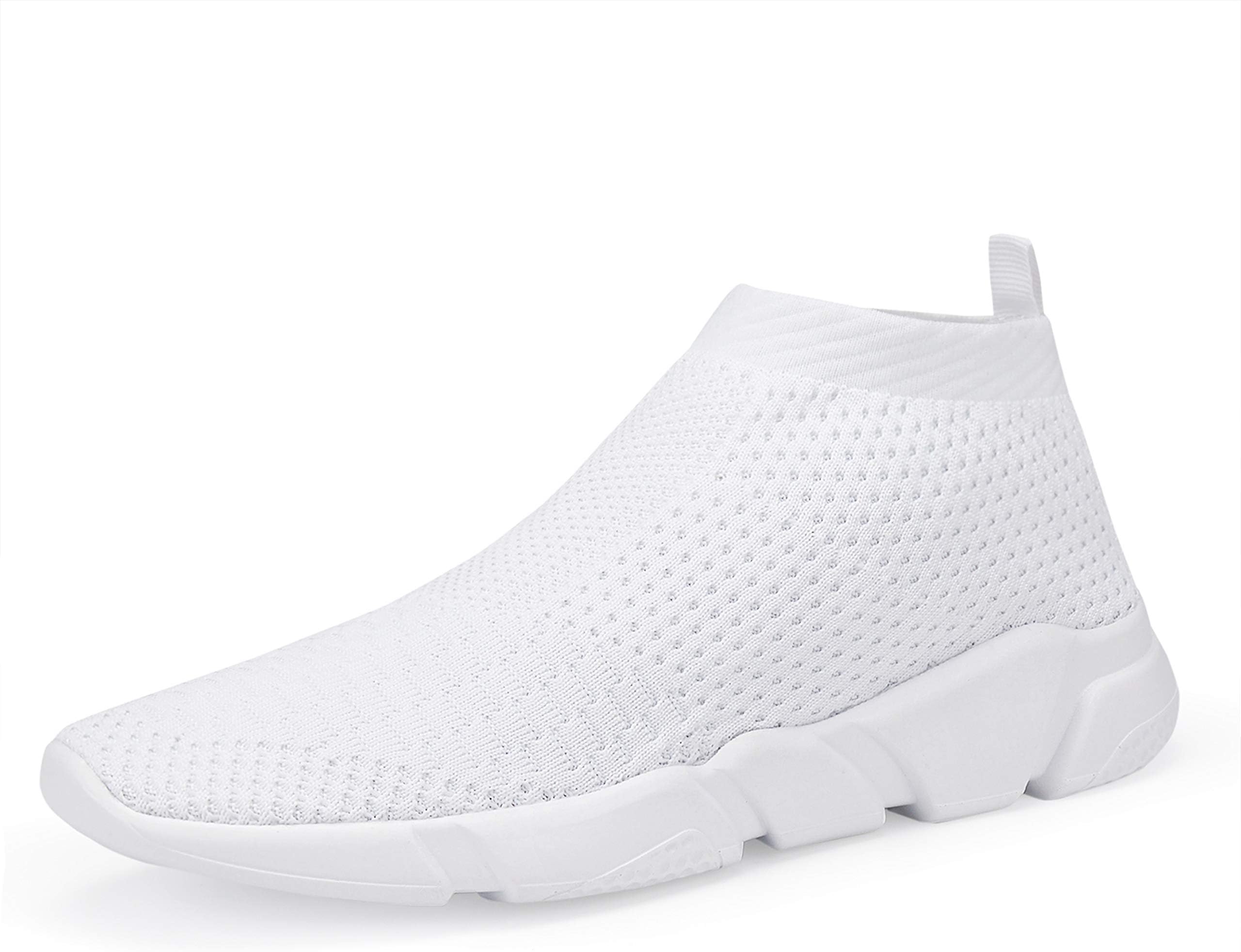 Womens Socks Sneakers,Fashion Casual Shoes for Women,Lightweight Breathable Sneakers,Slip On No Laces Shoes 02 White Size 7