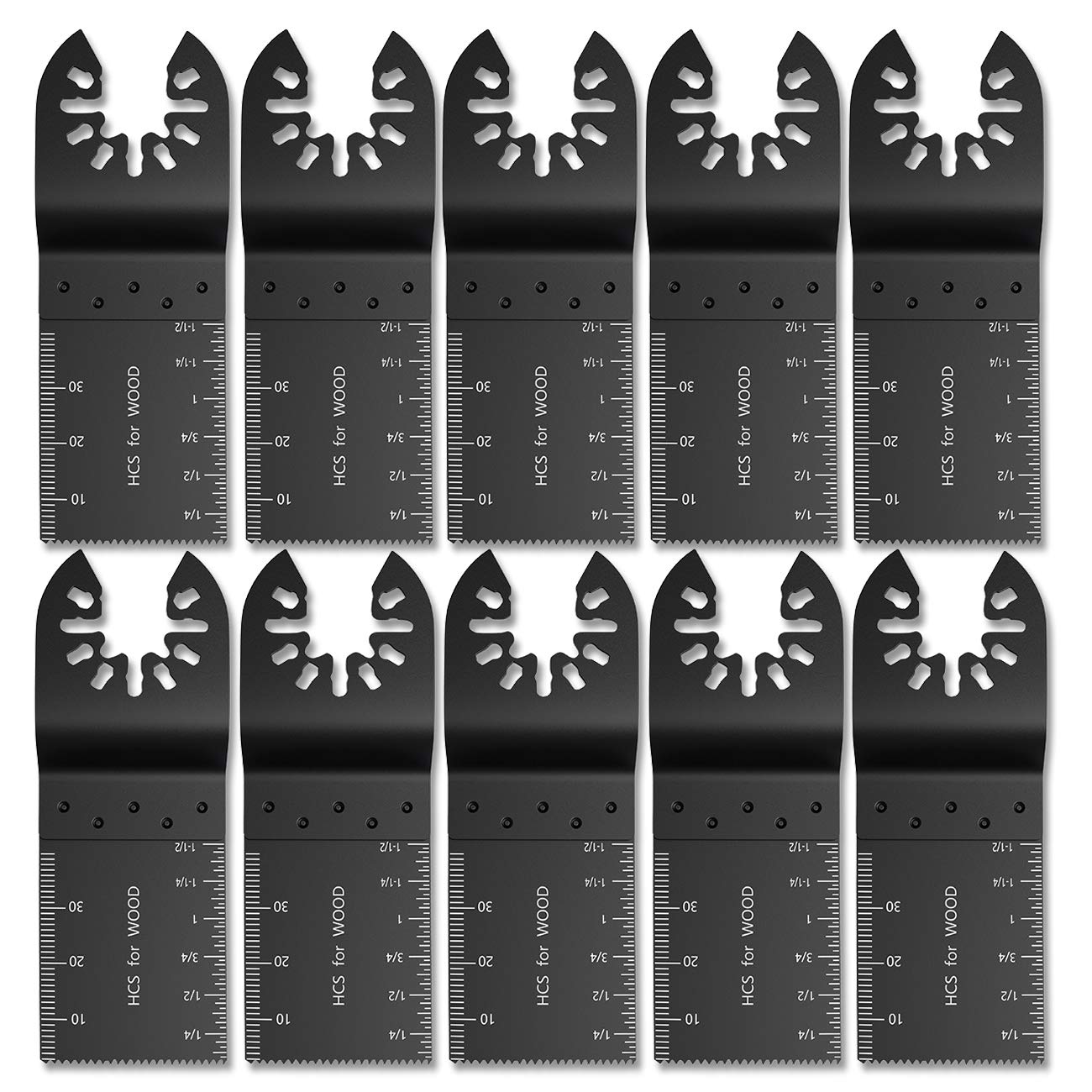 Welcomefee 10Pcs 34mm Wood Cutting Saw Blade Oscillating Kit Multi Tool Carbon Steel Saw Blade Cutter for Dremel Fein Multimaster Makita Bosch