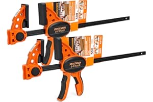 JORGENSEN 2-pack Ratchet Bar Clamps Set, Medium Duty, 12-inch One Hand Clamp, E-Z Hold Expandable Spreader