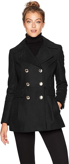 calvin klein women's black coat
