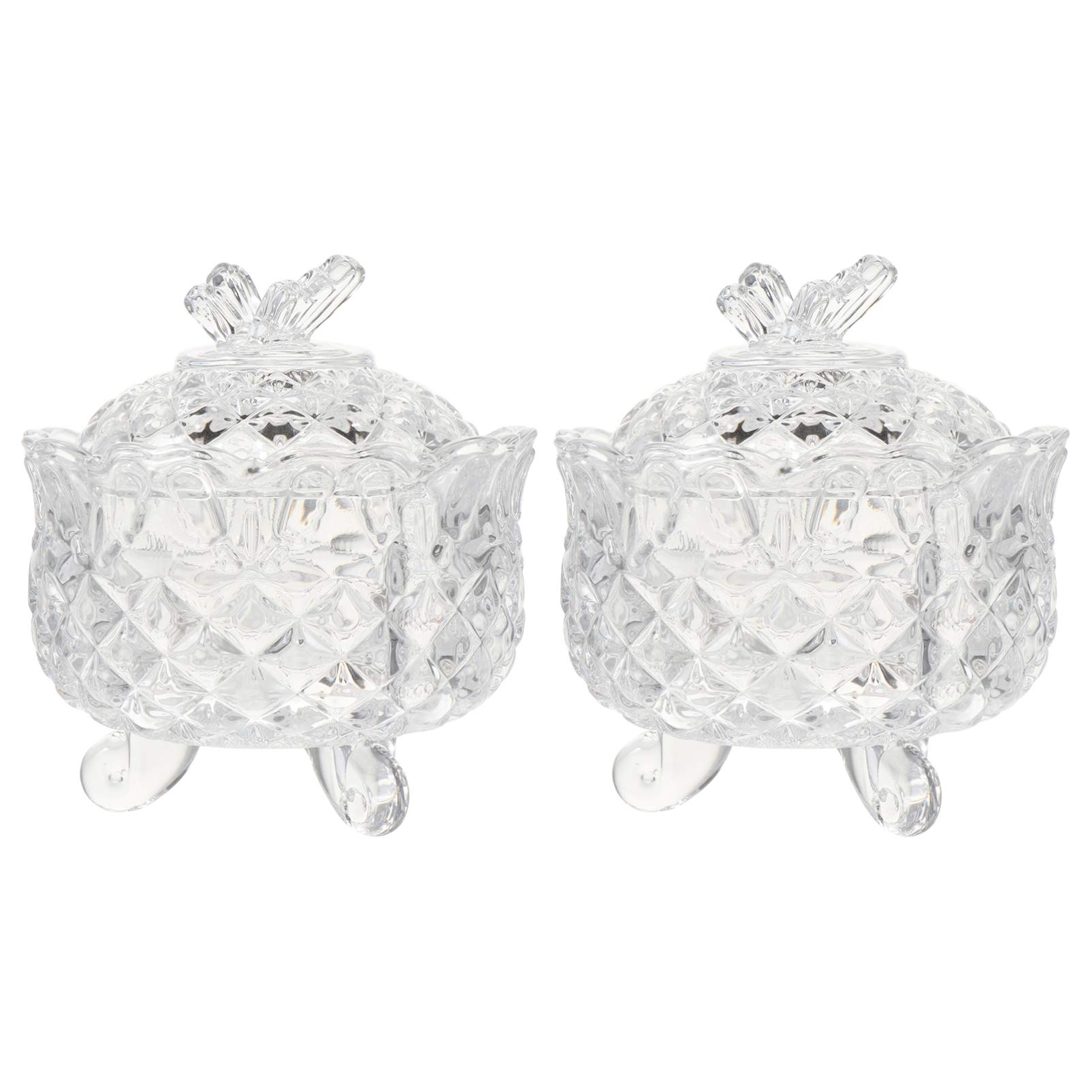 DOITOOL 2pcs Glass Jar with Lid Apothecary Jars Butterfly Shape Glass Canisters Decorative Candy Jar for Food Pasta Coffee Candy Wedding