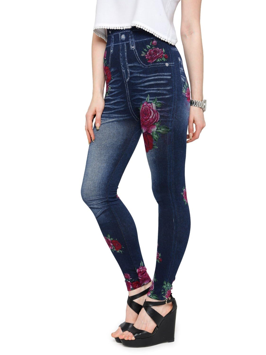 camey women's denim jegging (blue, free size)