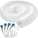 Qucship 4" x 10' PVC Dust Collection Hose, 4 Inch Dust Collection Hose | Clear &amp; Flexible,Puncture Resistant,Wire Reinforced,Antistatic,Smooth Bore,4 Clamps,For Woodworking,Shop Vac,Workshop,Router