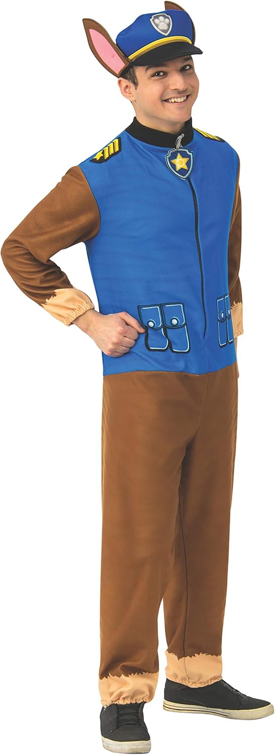 Rubie's 701040 Paw Patrol Chase Costume Jumpsuit Adult Sized, Shown, X-Large, XL