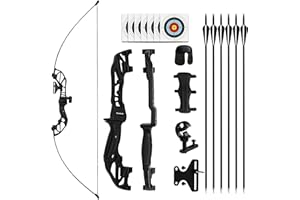 REAWOW Recurve Bow and Arrow Set Archery Recurve Bow Detachable Hunting Bow and Arrow Adult Teen Beginner Set Target Practice Outdoor Hunting Archery Carbon Arrow 6 Arrows Shooting Training …