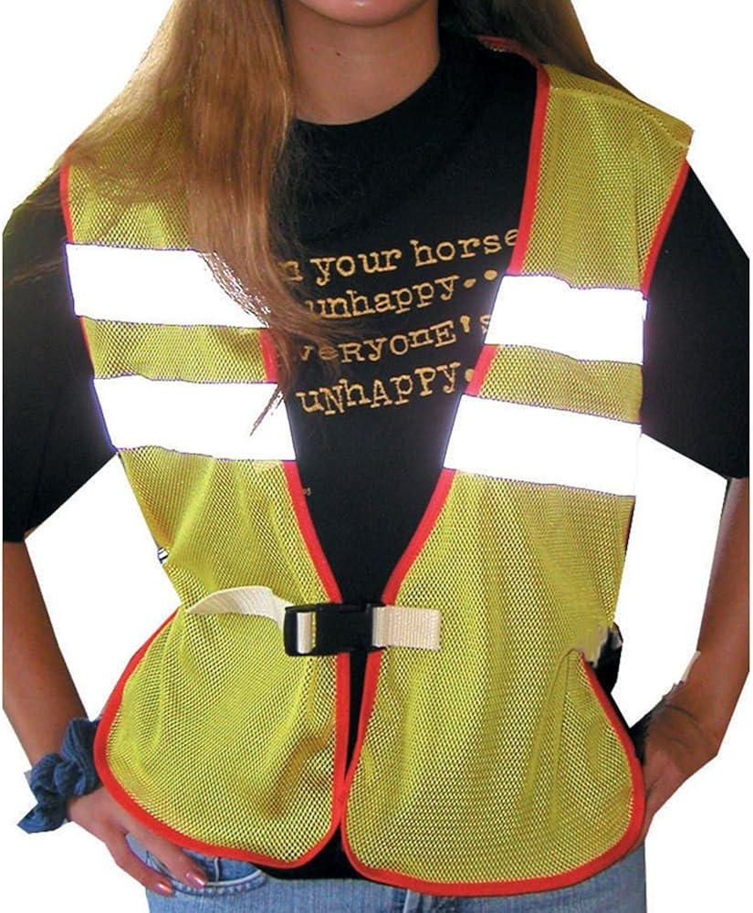 Safety Reflective Riding Vest for Night Riders Yellow Clothing