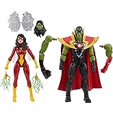 Marvel Legends Series Skrull Queen and Super-Skrull, Avengers 60th Anniversary Collectible 6 Inch Action Figures, 9 Accessories