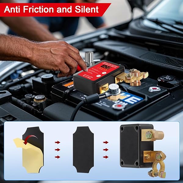 KILL SWITCH FOR CAR, REMOTE BATTERY DISCONNECT SWITCH 12V 240A WITH LED SCREEN, UPGRADE SMART VOLTAGE PREVENT BATTERY DRAIN, ANTI-THEFT, AUTOMATIC CUT/SHUT OFF SWITCH FOR AUTO, RV, TRUCK, BOAT