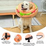 BEAUTYZOO Dog Cone Alternative M Inflatable Donut E-Collar Brown Burger view 6