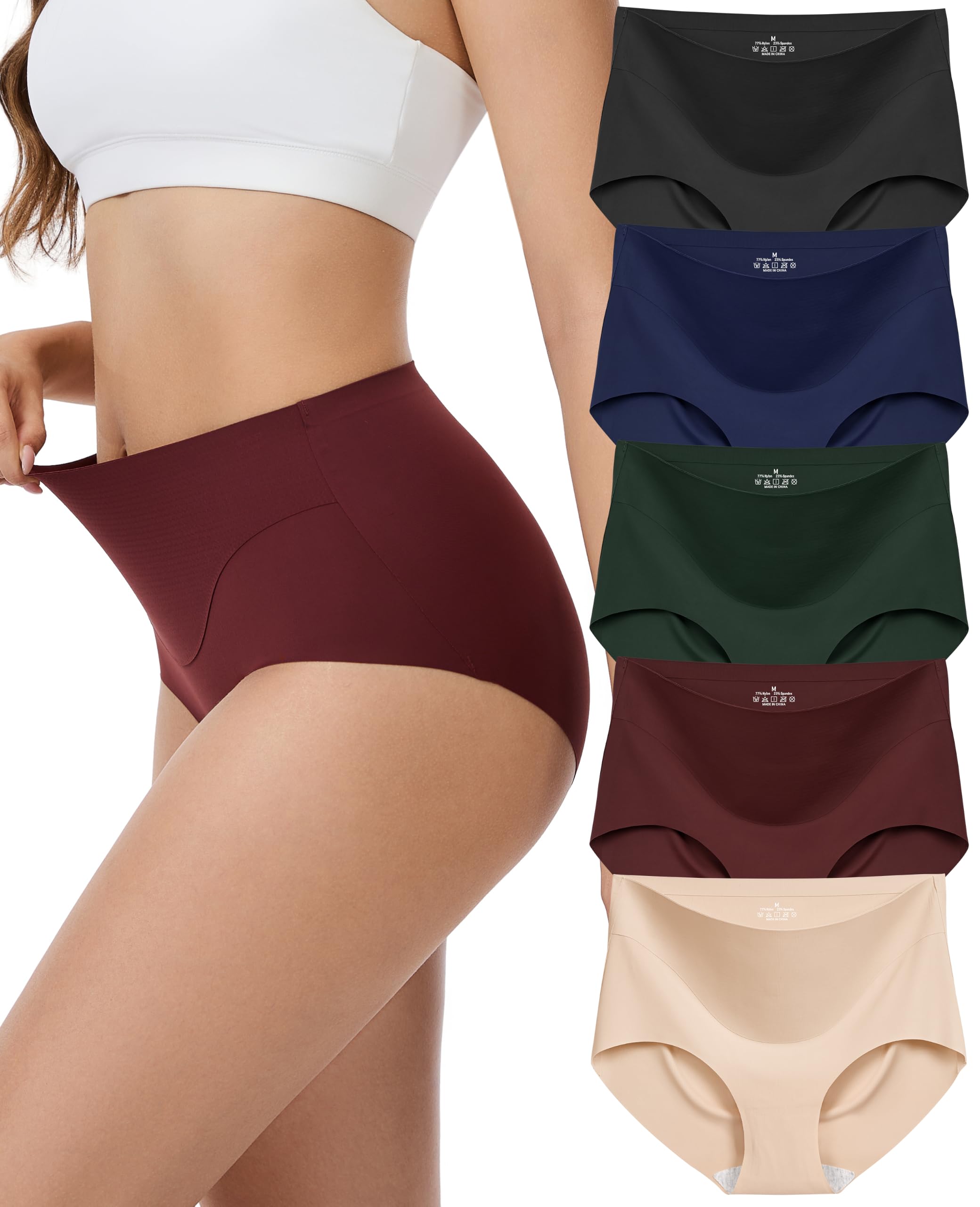 Sunm Boutique smooth Underwear for Women, No Show Tummy Control Briefs