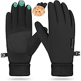 ihuan Winter Waterproof Gloves Cold Weather - Snow Ski Windproof for Men Women, Warm Touchscreen Thermal for Running Cycling
