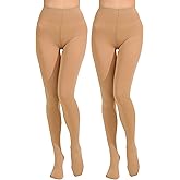 Paralinda 2 Pairs Women's Solid Color Tights 80D, Soft Opaque Microfiber Tights