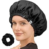 CoolMate Adjustable Satin Silk Bonnet for Sleeping Women, Tie Double Lined Silk Bonnet for Women Long Hair