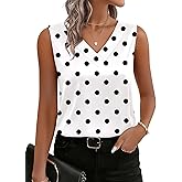 Zeagoo Women's Silk Satin Tank Tops V Neck Casual Camisoles Sleeveless Business Work Blouses Dressy Summer Shirts