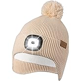 Etsfmoa Beanie with The Light for Men Women,Fleece Lined hat with Earflaps,Type c Rechargeable LED Caps
