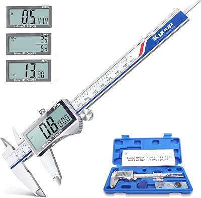 Kynup 150mm Digital Caliper Stainless Steel Large LCD Screen 3 Units