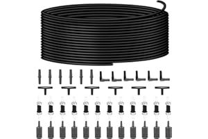 Saricho Aquarium air Pump Accessories Set-9.84/26.25/101.71 feet Aquarium Airline tubing Hose,Check valves,air Stones and connectors of I,L,T Shape (101.71feet Hose 12stone 12check Valve 18connector)