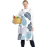 Big Plus Size Aprons for Women with Pockets Cotton Linen Baking Kitchen Cooking
