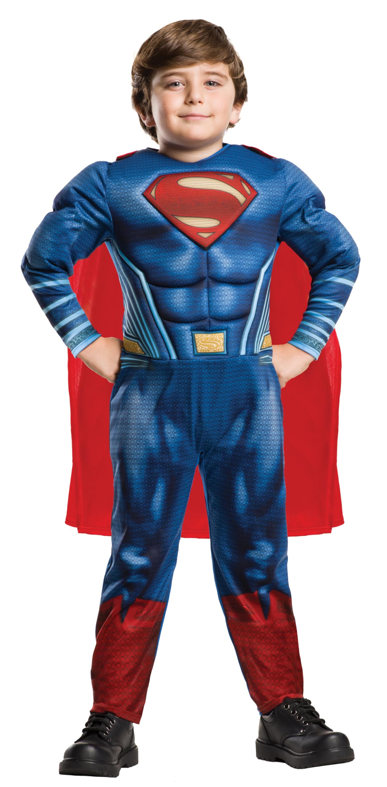 Rubies 640814 9-10 Official DC Justice League Deluxe Superman Costume, Age 9-10 Years (Height 140 cm) Halloween