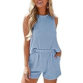 SHEWIN Women's Summer 2 Piece Outfits Shorts Sets Matching Set Loungewear 2026
