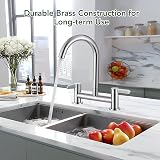 Peppermint Bridge Kitchen Tap 2 Hole Chrome 360 Swivel Spout Brass view 2