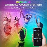 NATPOW RGB Underwater Pond Lights 6 Set IP68 APP Remote Timer Waterproof view 3