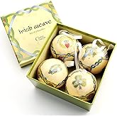 Royal Tara Irish Christmas Ornaments -Plastic, Globe Baubles - Boxed Set of 4