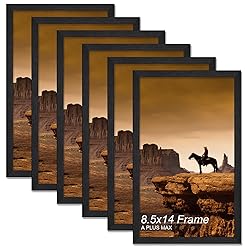 A PLUS MAX 8.5x14 Picture Frame Set of 6, Black