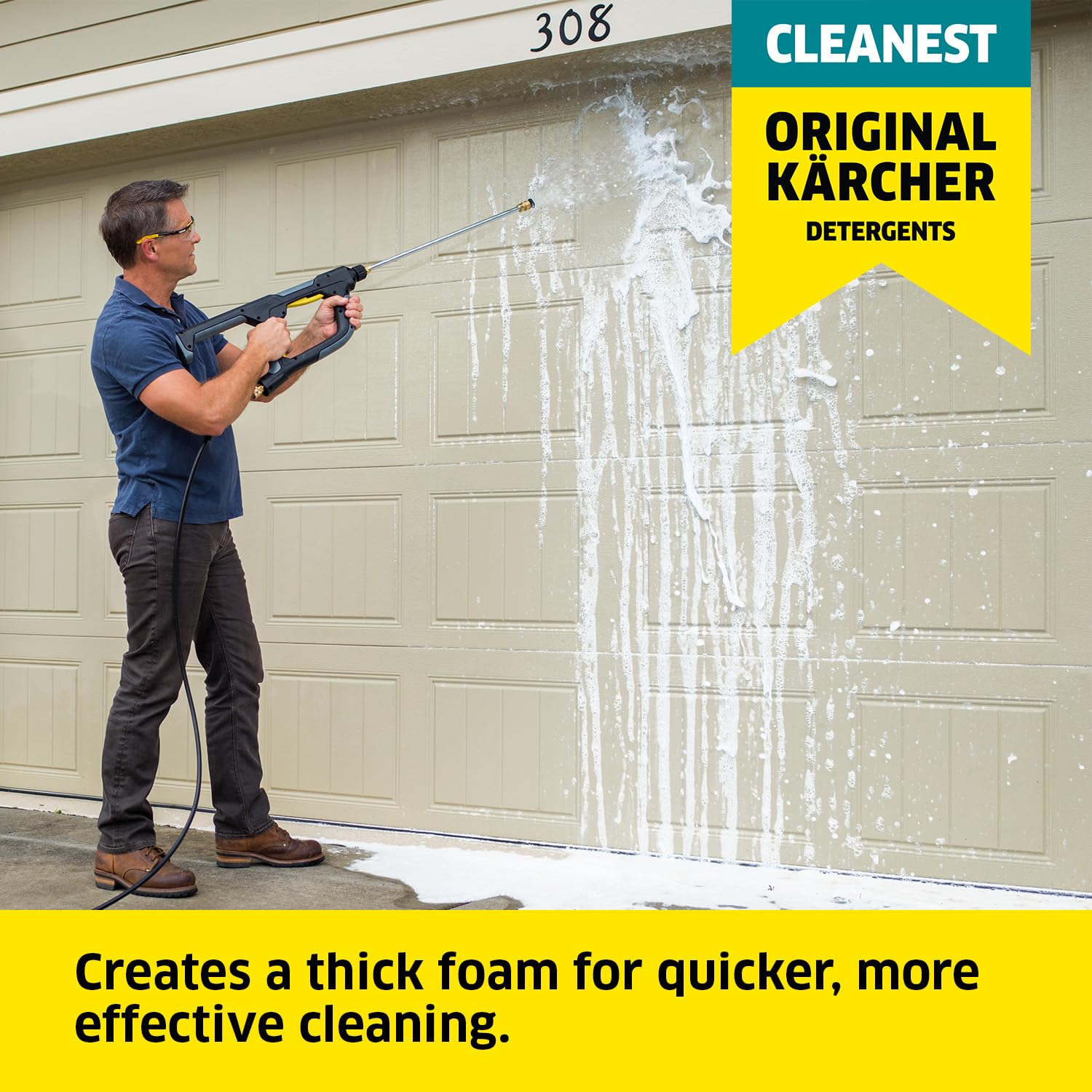 Kärcher Multi Purpose Pressure Washer Detergent, Removes Dirt and Grime from Fences, Siding, Patios, Driveways, Sidewalks, Concrete and More, Highly Concentrated, Makes up to 20 gal of Cleaner