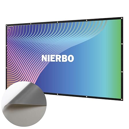 Leinwand Rückprojektion, NIERBO Projektoren Leinwand 120 Zoll NUR für Rückprojektion nutzbar 268×155cm 16:9 Neujahrsrabatt 30
